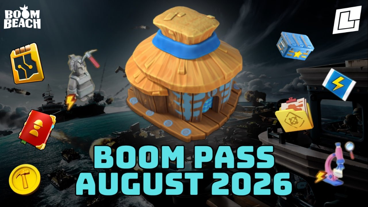 Boom Pass August 2026 - New Residence Skin, Boom Beach Frontlines, Keycards & more!